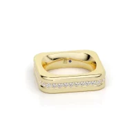 Alliance de mariage Square Diamants 0.40 en or jaune - Antonio Roccabella Jewellery
