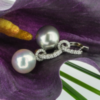 Boucles d'oreilles Perles blanche et noire Diamants - Antonio Roccabella Jewellery