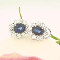 Boucles d'oreilles Saphir Fleurs et diamants - Antonio Roccabella Jewellery