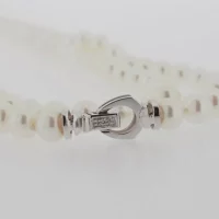 Long 6.5" Pearl Necklace with diamonds - Antonio Roccabella Jewellery