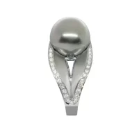 Collection Perle Bague Nuit d'Orient Perle Grise et Diamants - Antonio Roccabella Jewellery