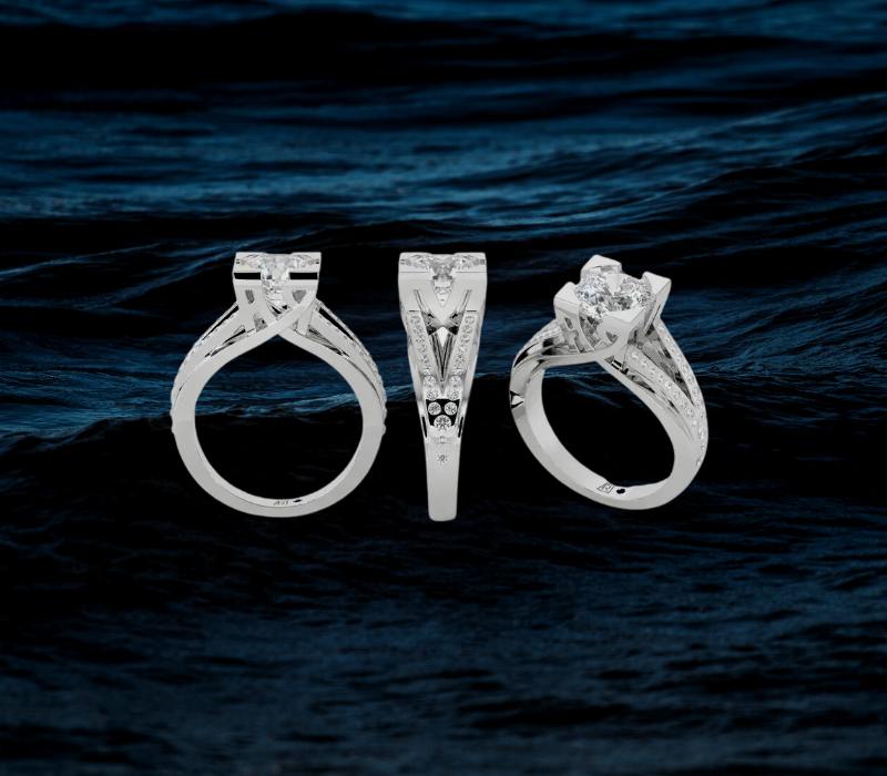 Platinum and diamond ring from the Antonio Roccabella ByME collection - Geneva, Switzerland